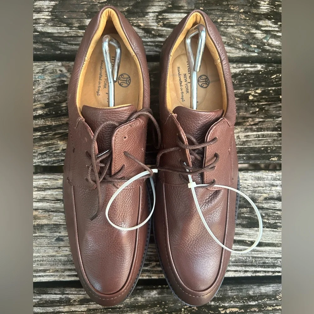 NWOB Marc Joseph New York Hand Crafted in Brazil Brown Leather Dress Shoes Sz 11 - Picture 2 of 14